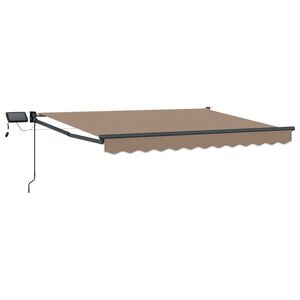 vidaXL Manuell utdragbar markis med LED-lampor Taupe