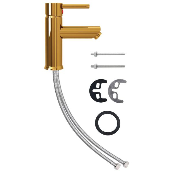 vidaXL Badrumsblandare guld 130x176 mm