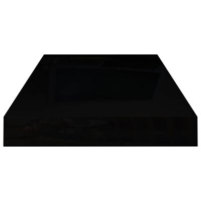 vidaXL Svävande vägghyllor 4 st svart högglans 50x23x3,8 cm MDF