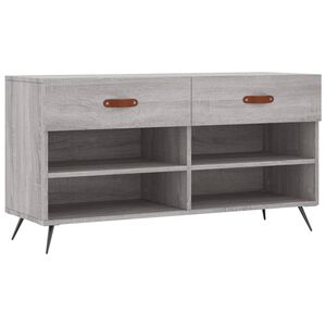 vidaXL Skob&auml;nk gr&aring; sonoma 102x35x55 cm konstruerat tr&auml;