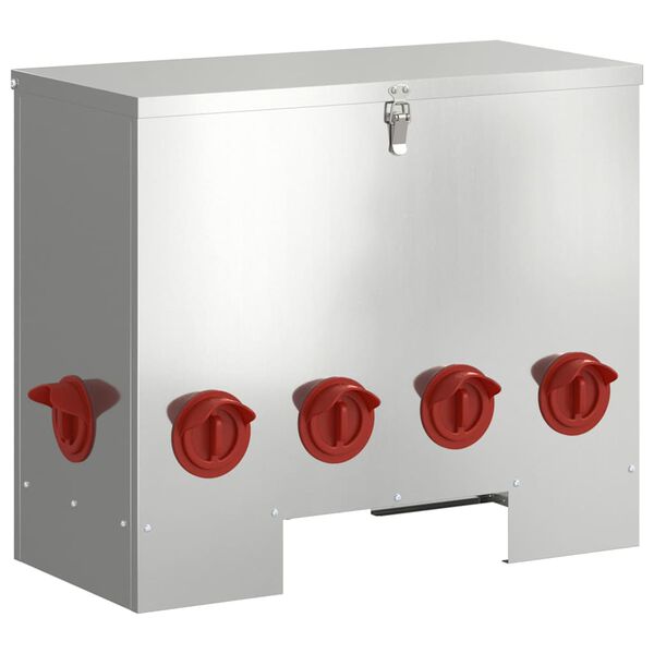 vidaXL H&ouml;nsfodertr&aring;g Silver 60,5 x 29 x 51 cm Galvaniserat St&aring;l