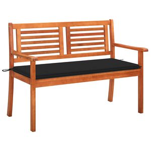 vidaXL Tr&auml;dg&aring;rdsb&auml;nk 2-sits med dyna 120 cm massivt eukalyptustr&auml;