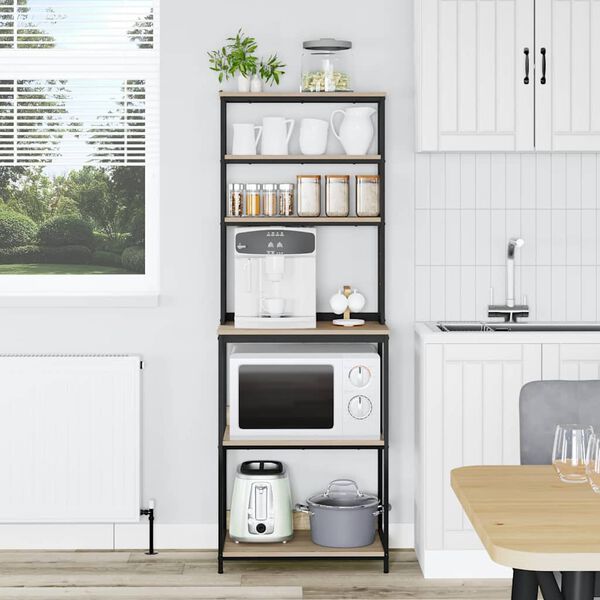 vidaXL K&ouml;ks hylla Sonoma-ek 60 x 40 x 168 cm Konstruerat tr&auml;