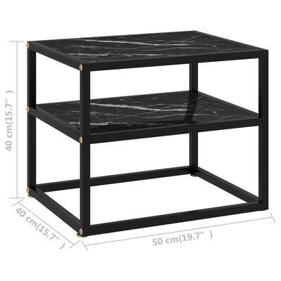 vidaXL Konsolbord svart 50x40x40 cm härdat glas