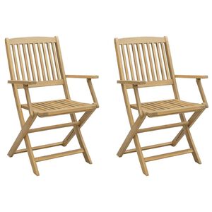 vidaXL Hopf&auml;llbara stolar 2 st 58x54,5x90 cm massivt tr&auml; akacia