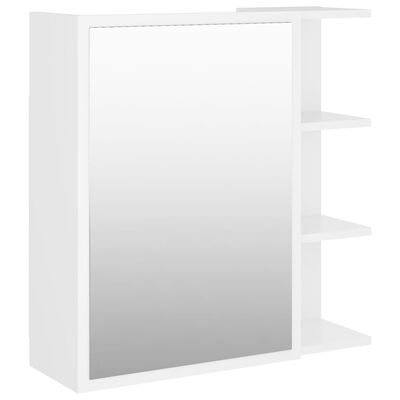 vidaXL Spegelskåp för badrum vit 62,5x20,5x64 cm konstruerat trä