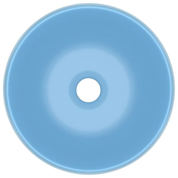 vidaXL Lyxigt runt handfat matt ljusbl&aring; 40x15 cm keramik