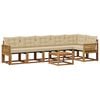vidaXL Utomhussoffset med kudde 7 pcs Naturlig och Beige