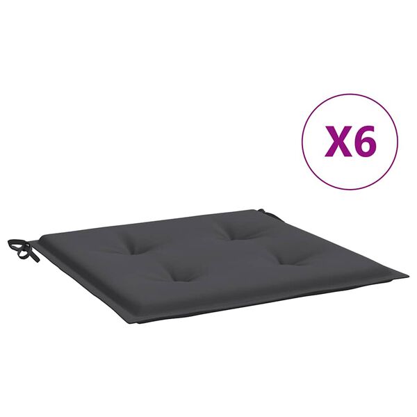 vidaXL Stolsdynor 6 st antracit 40x40x4 cm oxfordtyg