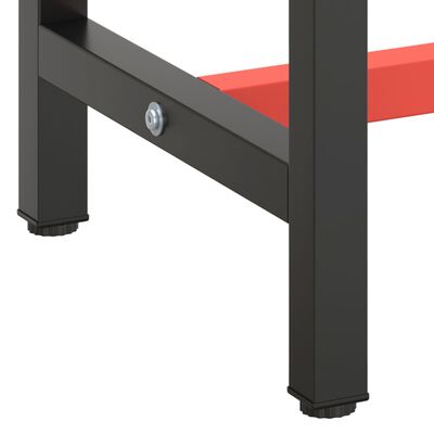 vidaXL Ram för arbetsbänk svart och matt röd 170x50x79 cm metall
