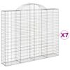 vidaXL Gabion b&aring;gformad 7 st 200x30x160/180 cm galvaniserat j&auml;rn