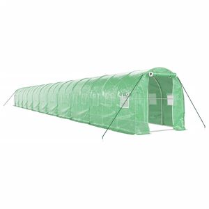 vidaXL V&auml;xthus med st&aring;lram gr&ouml;n 44 m&sup2; 22x2x2 m