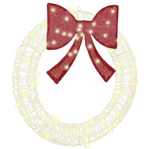 vidaXL Krans med 60 LED-lampor Varmvit 75 cm Akryl