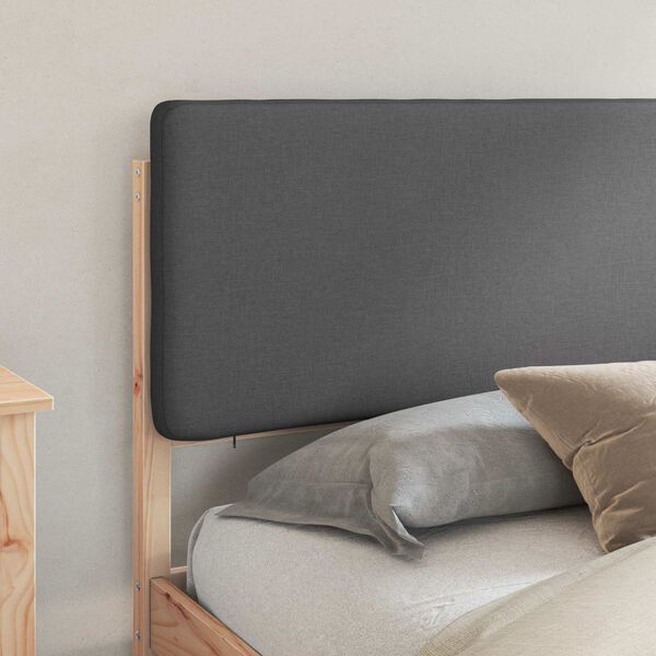 vidaXL S&auml;ngram med Kl&auml;dd Huvudgavel M&ouml;rkgr&aring; 200 x 200 cm Massiv furu