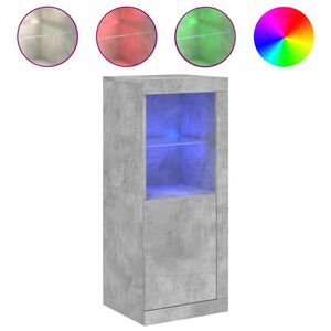 vidaXL Sk&auml;nk med LED-belysning betonggr&aring; 41x37x100 cm