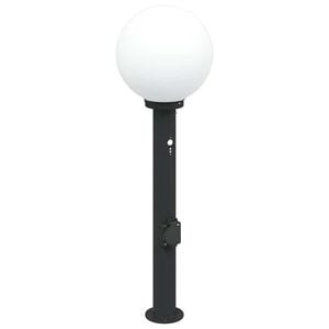 vidaXL Pollare med sensor och uttag 80 cm svart IP44