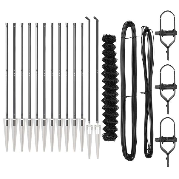 vidaXL St&auml;ngselstolpe Gr&aring; 25 x 1,5 m (60 x 60 mm n&auml;t) St&aring;l