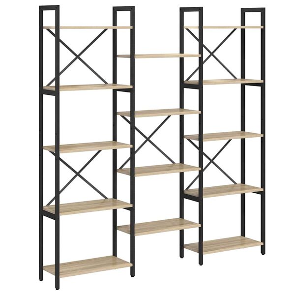 vidaXL Hyllsystem Sonoma-ek 156 x 25 x 167 cm Konstruerat tr&auml;