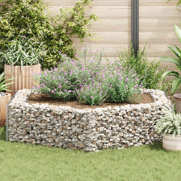 vidaXL Hexagonal planteringsgabion upphöjd 200x173x40 cm