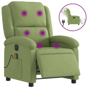 vidaXL Elektrisk massagef&aring;t&ouml;lj ljusgr&ouml;n sammet