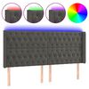vidaXL S&auml;nggavel LED m&ouml;rkgr&aring; 183x16x118/128 cm sammet