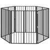 vidaXL Hundgrind 6 pcs Svart 80 x 100 cm Galvaniserat St&aring;l