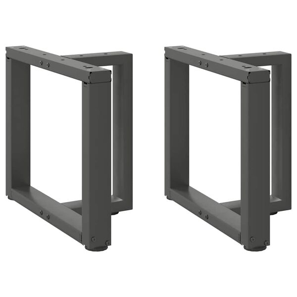 vidaXL Soffbordsben T-formade 2 st antracit 50x25x(42-43) cm st&aring;l