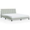 vidaXL Bed Frame with LED without Mattress "Hanko" Light Grey 160x200 cm Velvet