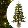 vidaXL Mini julgran 60 cm 25 LED-lampor Varmvit PVC och PE Gr&ouml;n