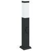 vidaXL Pollare med uttag 50 cm svart IP44