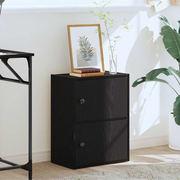 vidaXL Bokhylla svart ek 40x24x52 cm konstruerat trä