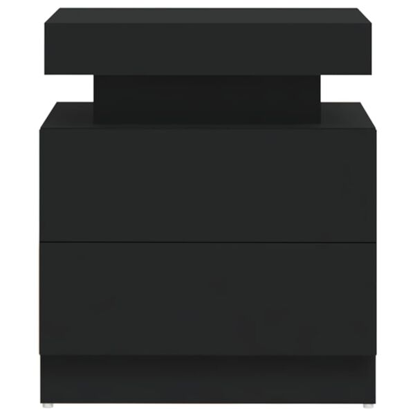 vidaXL Sängbord svart 45x35x52 cm konstruerat trä