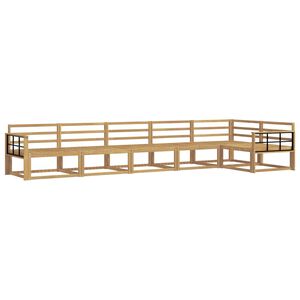 vidaXL Utomhussoffset 6 pcs Vit 406 x 168,5 x 73 cm Massivt Akaciatr&auml;
