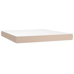 vidaXL Pocketres&aring;rmadrass medium cappucino 160x200x20 cm konstl&auml;der