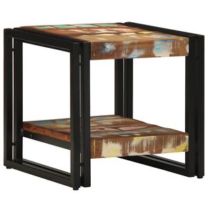 vidaXL Kaffeebord Flerf&auml;rgsdesign 40 x 40 x 38 cm Solid &aring;tervunnen tr&auml;