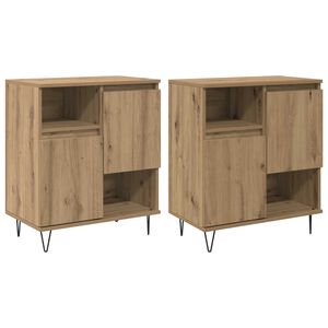 vidaXL Sideboard 2 pcs Artisan Ek 60 x 35 x 70 cm