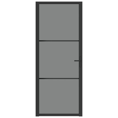vidaXL Innerdörr 83x201,5 cm svart ESG-glas och aluminium