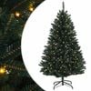 vidaXL Plast Hingad Julgran 120 cm 150 LED-lampor Varmvit PVC M&ouml;rkgr&ouml;n