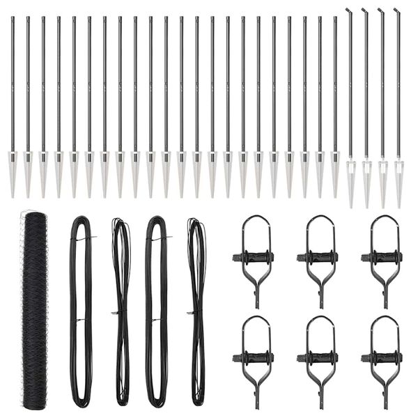 vidaXL Stängselstolpe Grå 50 x 1,2 m (50 mm nät) Stål och PVC