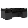 vidaXL Loungegrupp med dynor 6 delar svart konstrotting