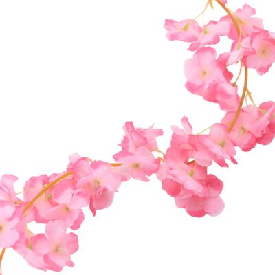 vidaXL Konstgjorda girlanger 6 st mörk rosa 180 cm