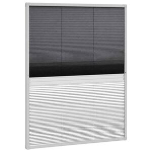 vidaXL Plisserat insektsn&auml;t med jalusi f&ouml;r f&ouml;nster 60x80 cm aluminium
