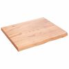 vidaXL V&auml;gghylla ljusbrun 60x50x(2-4) cm behandlad massiv ek