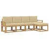 vidaXL Utomhussoffset med kudde 5 pcs Vit och Beige