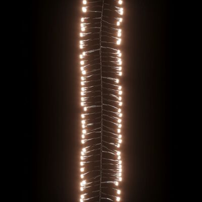 vidaXL Ljusslinga cluster med 400 LED varmvit 7,4 m PVC