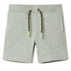 vidaXL Barnshorts med sn&ouml;re blandad ljus khaki melange 140