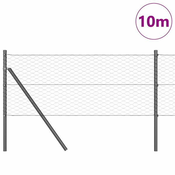 vidaXL St&auml;ngselstolpe Gr&aring; 10 x 0,6 m (36 mm n&auml;t) St&aring;l och PVC
