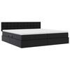 vidaXL F&ouml;rvaringss&auml;ng med madrass Svart 200 x 200 cm Konstl&auml;der