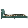 vidaXL Bed Frame with LED without Mattress "Hanko" Dark Green 160x200 cm Velvet