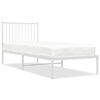 vidaXL S&auml;ngram med huvudgavel metall vit 80x200 cm